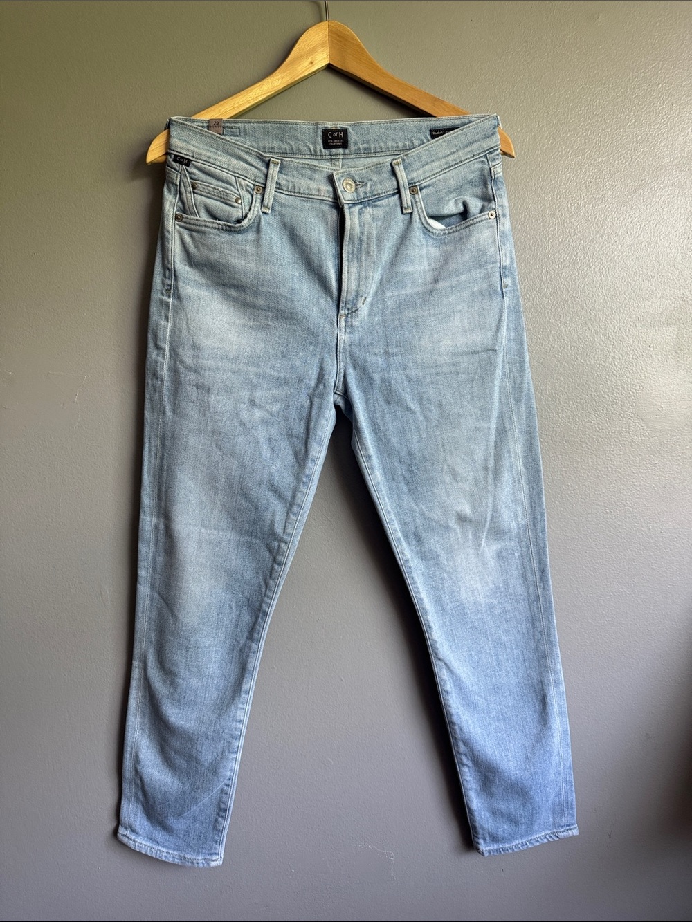 Citizens Of Humanity light blue denim jeans with branded waist tab